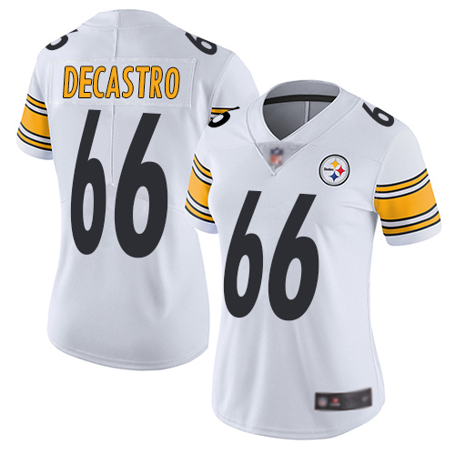 Women Pittsburgh Steelers Football #66 Limited White David DeCastro Road Vapor Untouchable Nike NFL Jersey->youth nfl jersey->Youth Jersey